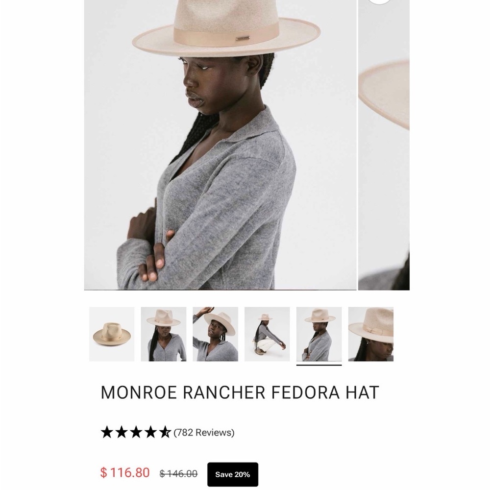 GIGI PIP Monroe Rancher Fedora in Cream